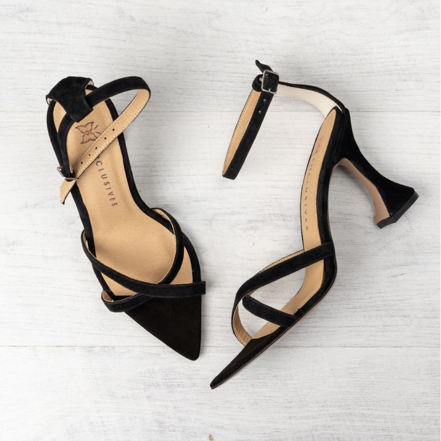   Sandale - Alice - Velur Black - 8cm